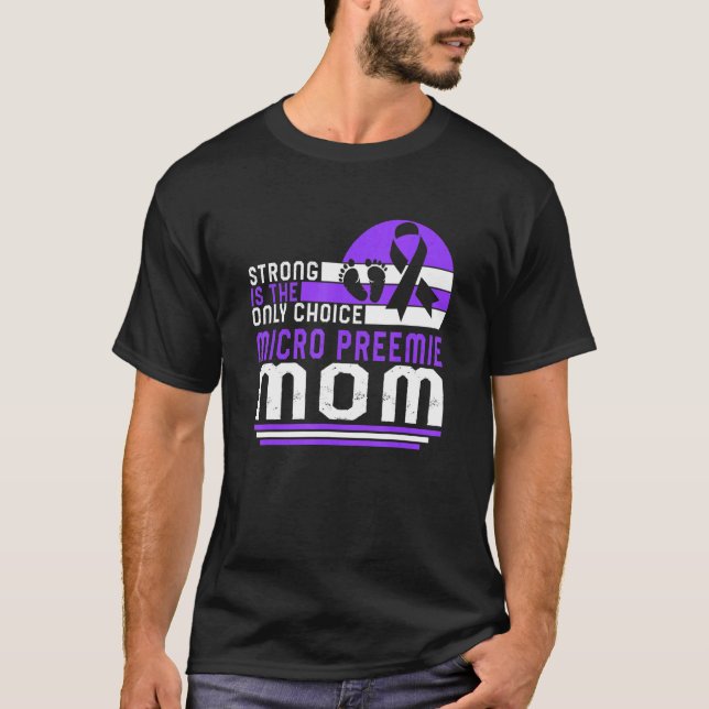 Camiseta Micro Preemie Mom Púrpura Cinta Nicu B (Anverso)