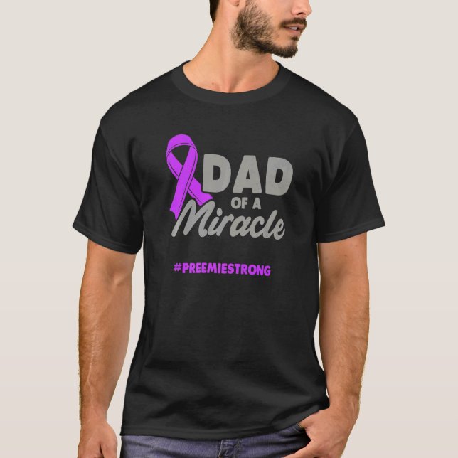 Camiseta Micro Preemie NICU Nuevo milagro de papá nacimient (Anverso)