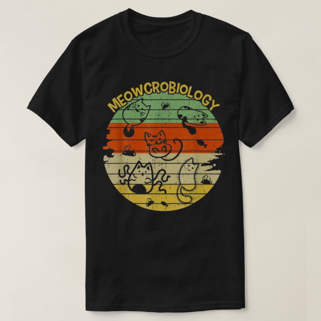 Camiseta Microbiología de la meowcrobiología Graciosa Cienc (Diseño del anverso)