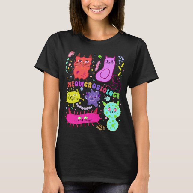 Camiseta Microbiólogo de meowcrobiología Encantador Gato Fu (Anverso)