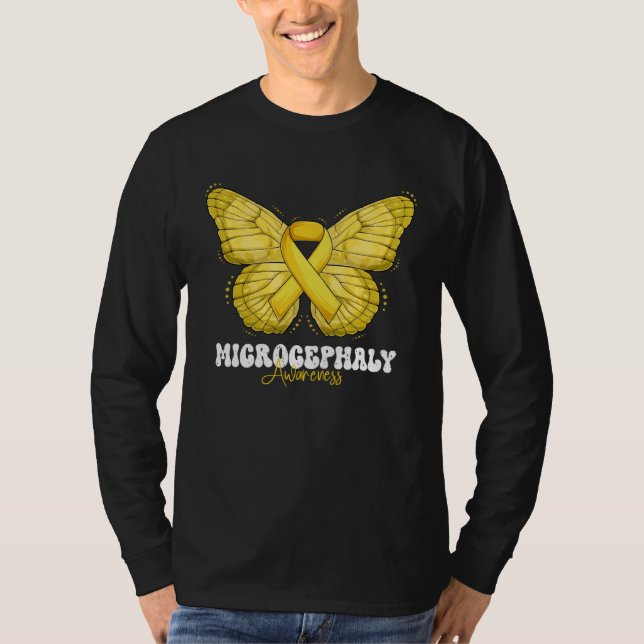 Camiseta Microcephaly Awareness Month Yellow Ribbon Butterf (Anverso)