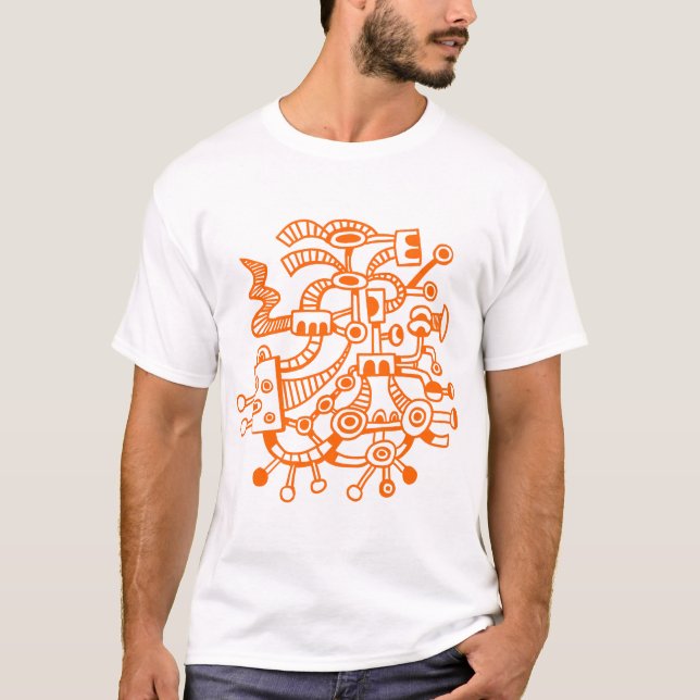 Camiseta Microcosm Macrocosm 02 - Naranja (Anverso)
