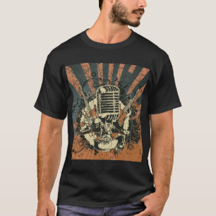 Camiseta Micrófono antiguo arrancado a través de una imagen