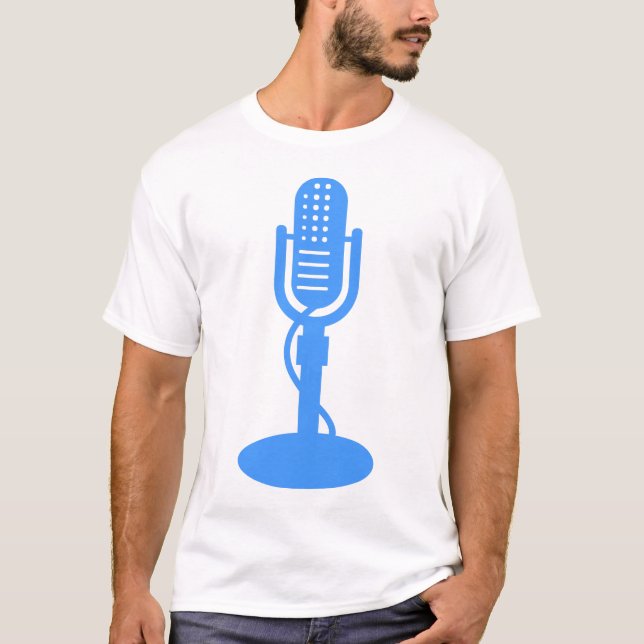 Camiseta Micrófono - Azul Bebé (Anverso)