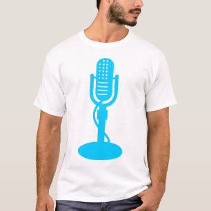 Camiseta Micrófono - Azul cielo
