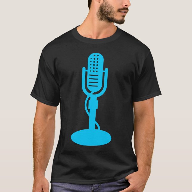Camiseta Micrófono - Azul cielo (Anverso)