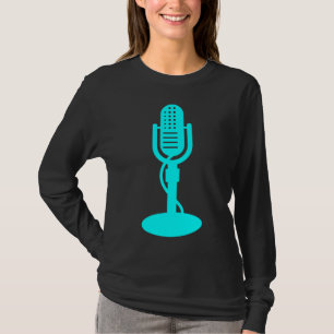 Camiseta Micrófono - ciánico