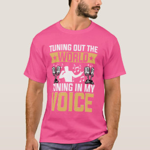 Camiseta Micrófono de Cantante Notas Musicales Música Canta