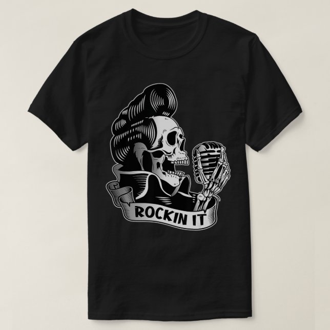 CAMISETA MICRÓFONO DE ESQUEMA DE TI DE ROCCIÓN (Diseño del anverso)