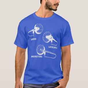 Camiseta Micrófono de grabación de música de patrón de acop