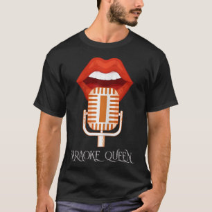 Camiseta Micrófono de música de cantante Reina de karaoke f