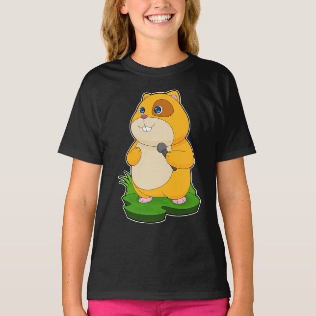 Camiseta Micrófono de Música para Hámster Cantante (Anverso)