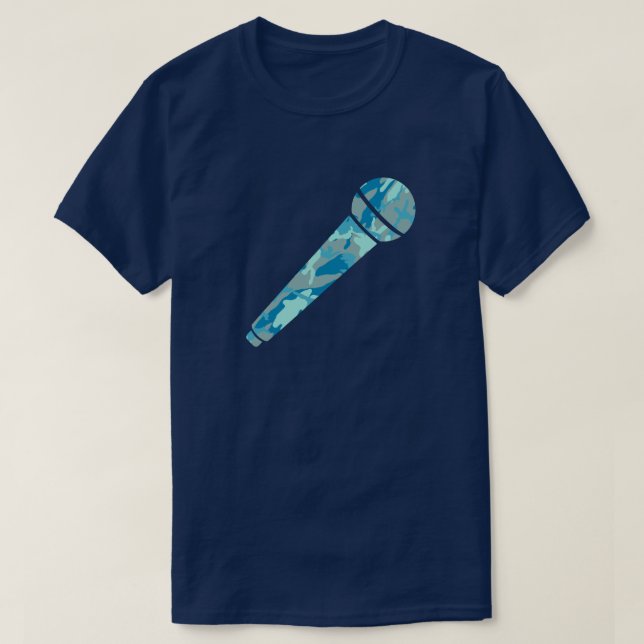 Camiseta Micrófono de patrón de cámara BlueBlast (Diseño del anverso)