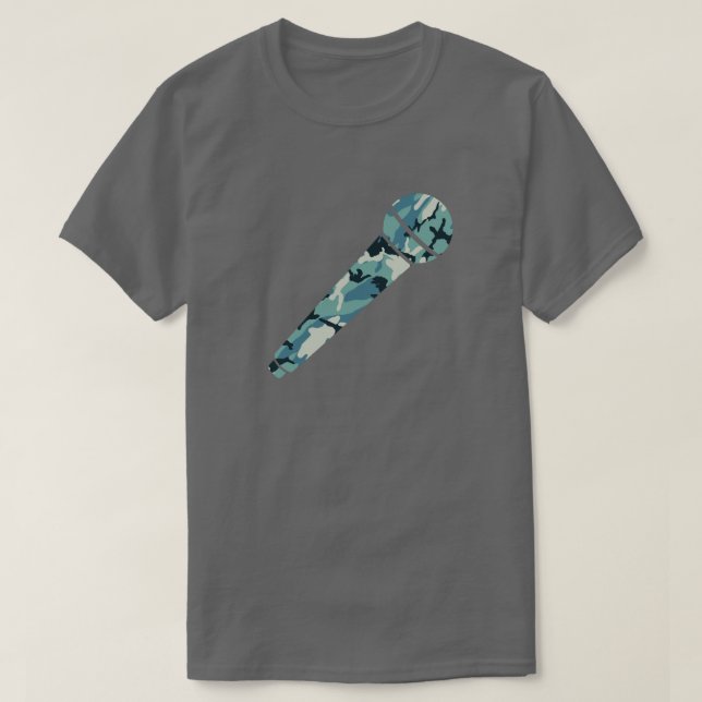 Camiseta Micrófono de patrón de camo de invierno (Diseño del anverso)