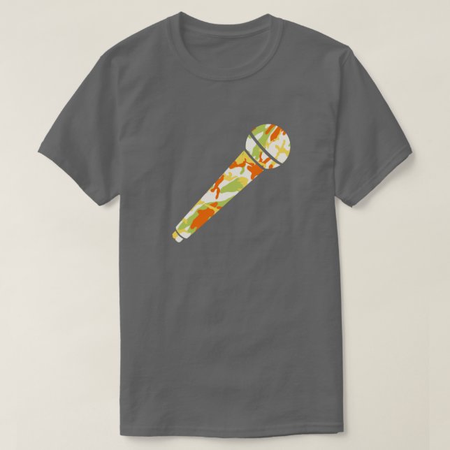 Camiseta Micrófono de patrón de camo de verano (Diseño del anverso)