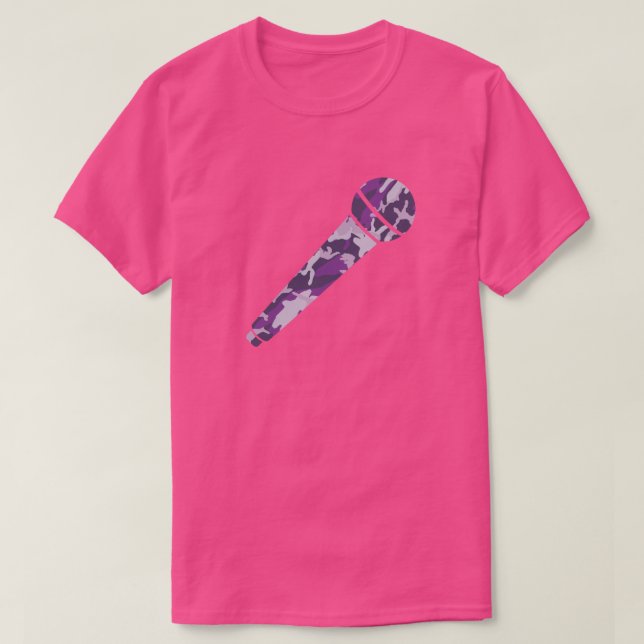 Camiseta Micrófono de patrón de camo PurpleBerry (Diseño del anverso)