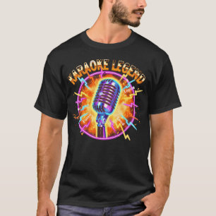 Camiseta Micrófono Leyenda Karaoke Relámpago Vintage