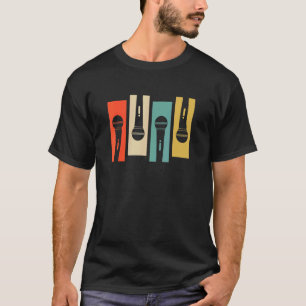 Camiseta Micrófono retro de cantante de karaoke