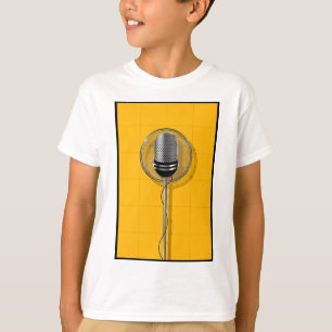 Camiseta Micrófono Retro en Amarillo Intenso
