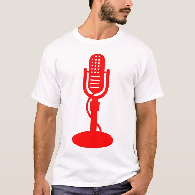 Camiseta Micrófono - Rojo (Anverso)
