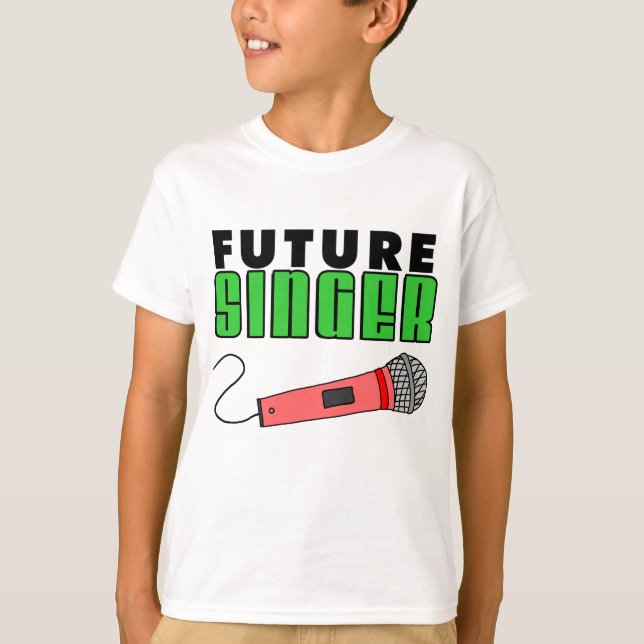 Camiseta Micrófono rosa de cantante futuro (Anverso)