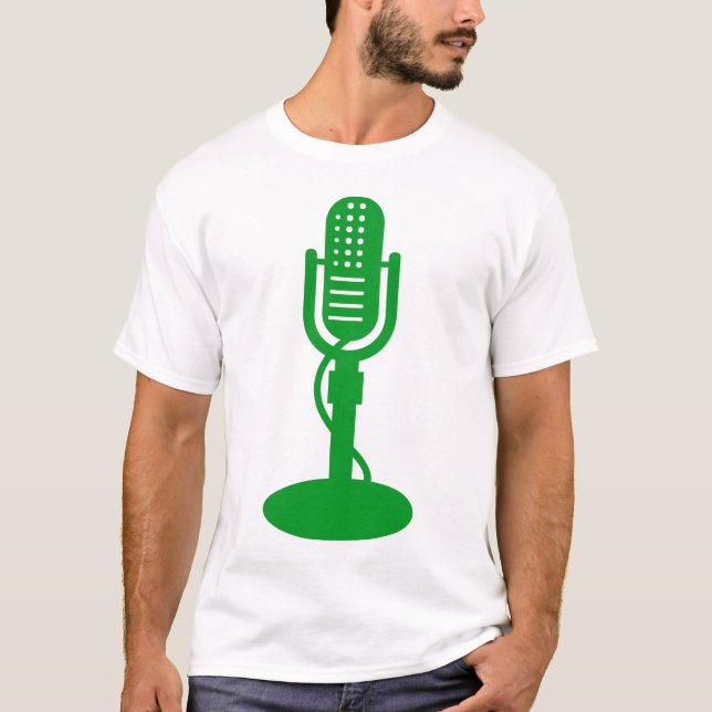 Camiseta Micrófono - Verde de hierba (Anverso)