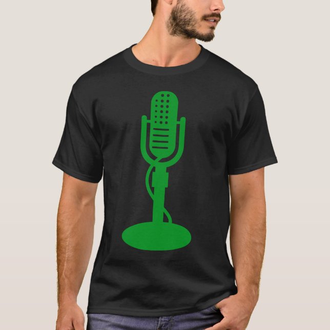 Camiseta Micrófono - Verde de hierba (Anverso)