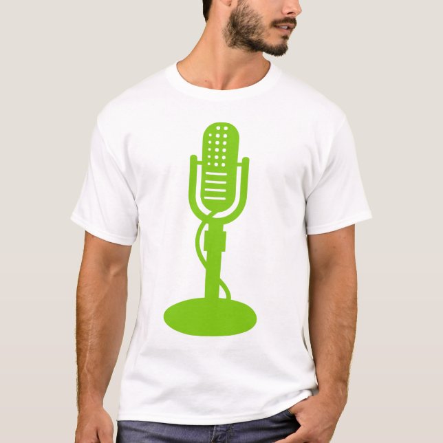 Camiseta Micrófono: Verde marciano (Anverso)