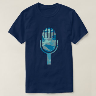 Camiseta Micrófono vintage de patrón de camo BlueBlast