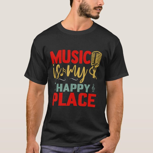 Camiseta Microphone of the Opera Goddess Music Is My Happy  (Anverso)