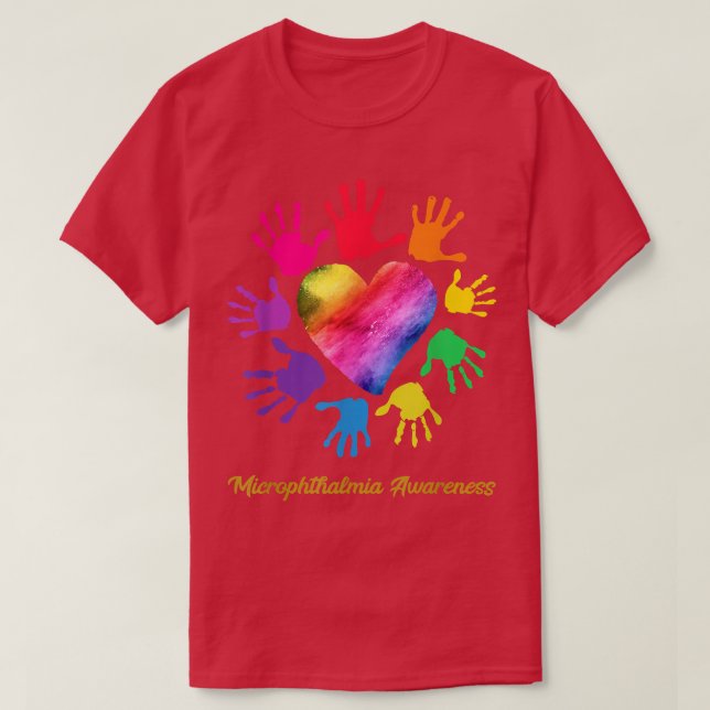 Camiseta Microphthalmia Awareness Hands Microphthalmia Gift (Diseño del anverso)