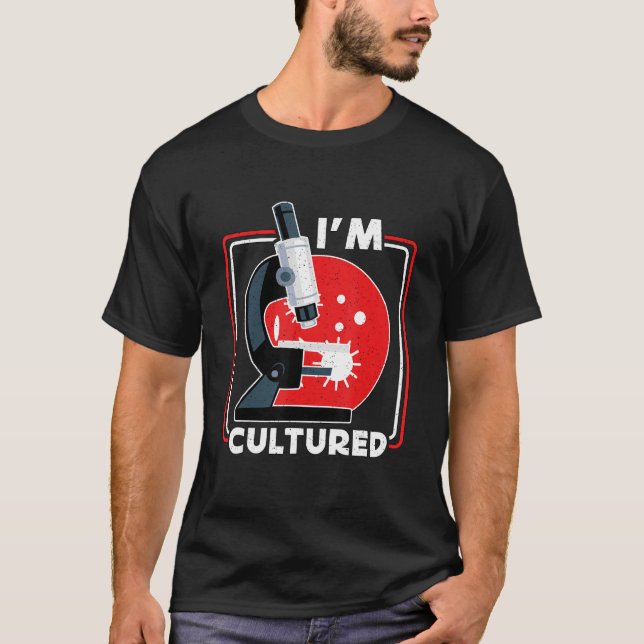 Camiseta Microscopio Cultivado Laboratorio de Ciencia Micro (Anverso)