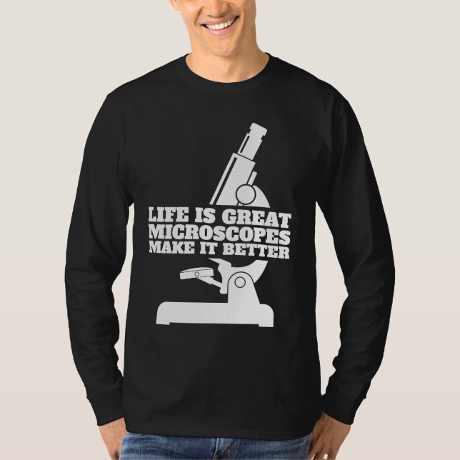 Camiseta Microscopio de Biología Estudiante Científico Prof (Anverso)