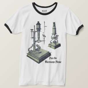 Camiseta Microscopio del siglo XVIII Ciencia antigua nERd !