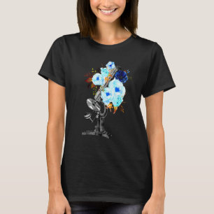 Camiseta Microscopio floral laboratorio médico biología mic