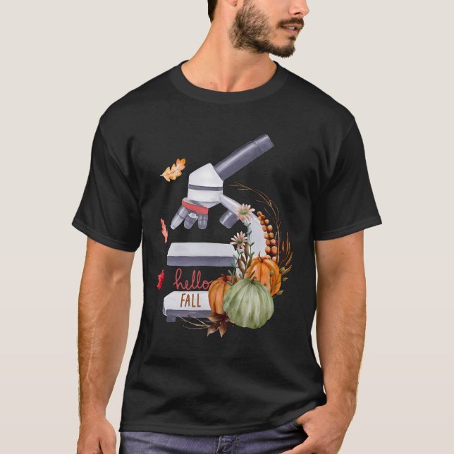 Camiseta Microscopio Microscopio Microcalabaza Microbiologí (Anverso)