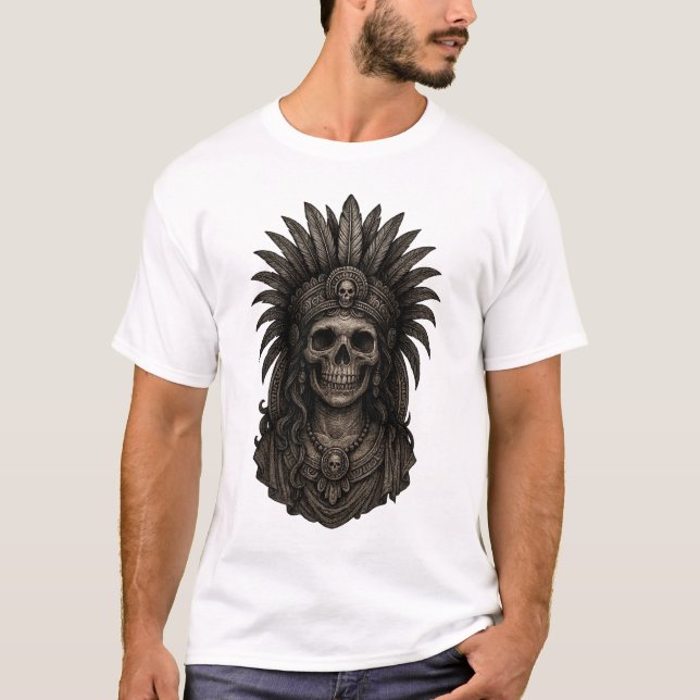 Camiseta Mictecacihuatl Calavera de la diosa de la muerte a (Anverso)