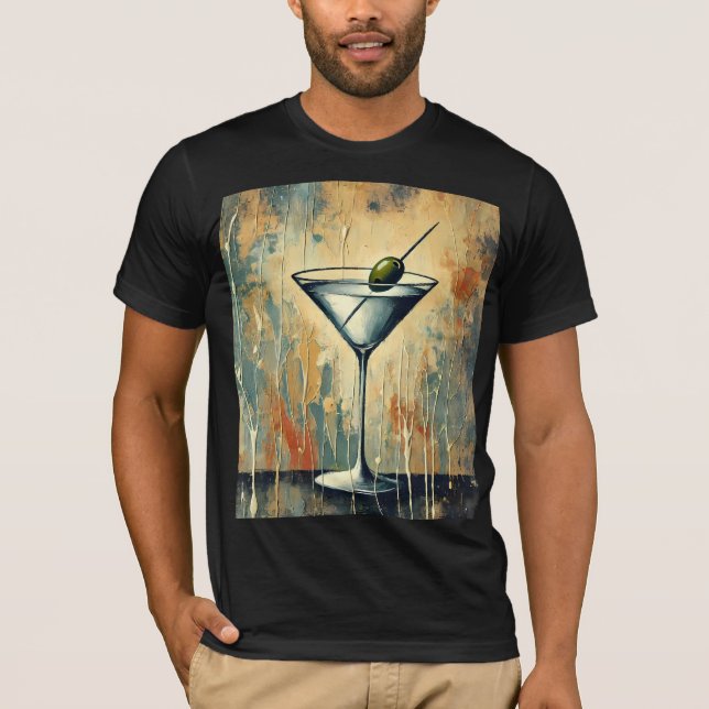 Camiseta Mid Century Mixed Media Martini Art (Anverso)