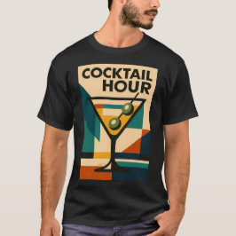 Camiseta Mid Century Modern Bauhaus Cocktail Hour Martini