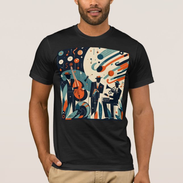 Camiseta Mid Century Modern Jazz Age Trio (Anverso)