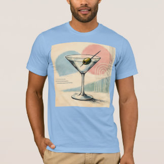 Camiseta Mid Century Modern Martini Pastel Minimalist Art