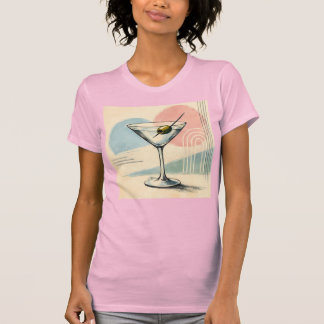 Camiseta Mid Century Modern Martini Pastel Minimalist Art