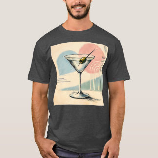Camiseta Mid Century Modern Martini Pastel Minimalist Art