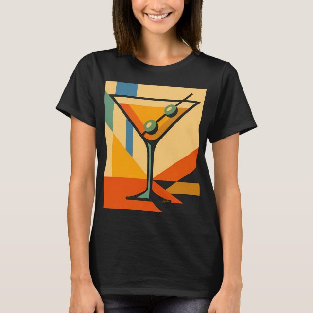 Camiseta Mid Century Modern Sunrise Bauhaus Martini (Anverso)