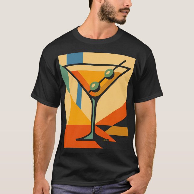 Camiseta Mid Century Modern Sunrise Bauhaus Martini (Anverso)