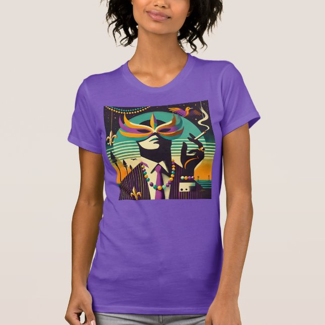 Camiseta Mid Century Retro 60s Mardi Gras The Smoking Man (Anverso)