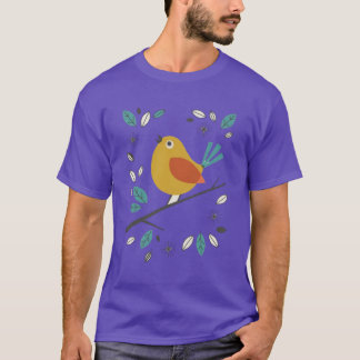 Camiseta Mid-Century Songbird y Hojas