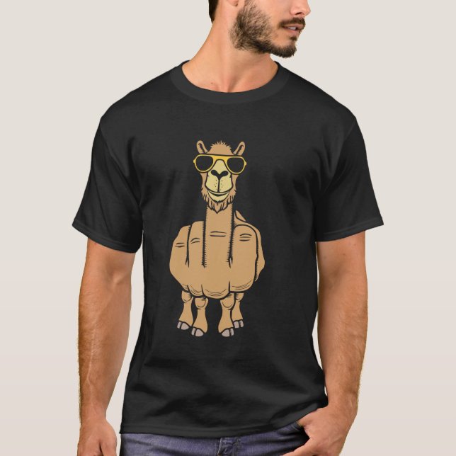 Camiseta Middle Finger Camel Funny Offensive Rude Camels An (Anverso)