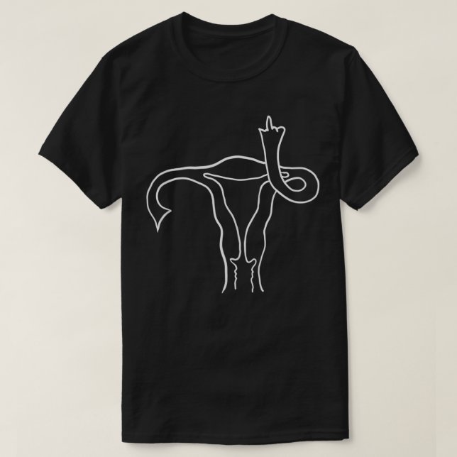 Camiseta Middle Finger Uterus  Pro Choice  (Diseño del anverso)