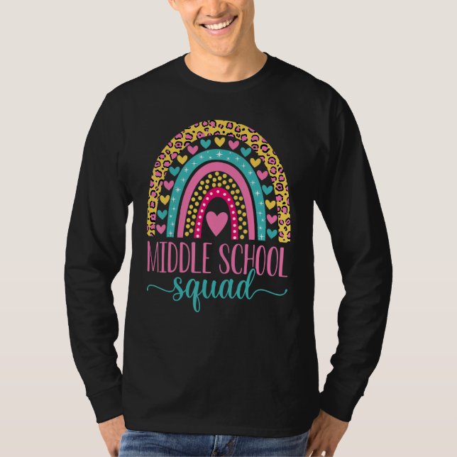 Camiseta Middle School Squad Team Teacher Girls Boys Back T (Anverso)